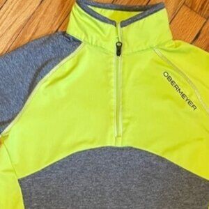 Obermeyer gray/black mid weight quarter zip top Large